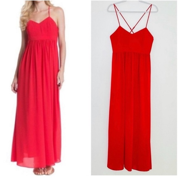 Belle by Badgley Mischka Red Maxi Dress - Picture 4 of 5